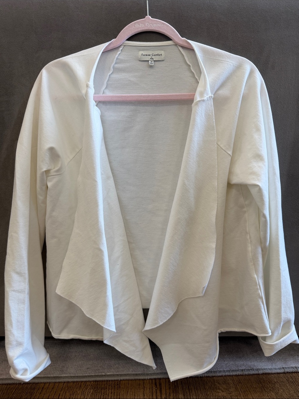 NYDJ White Draped Open-Front Cardigan